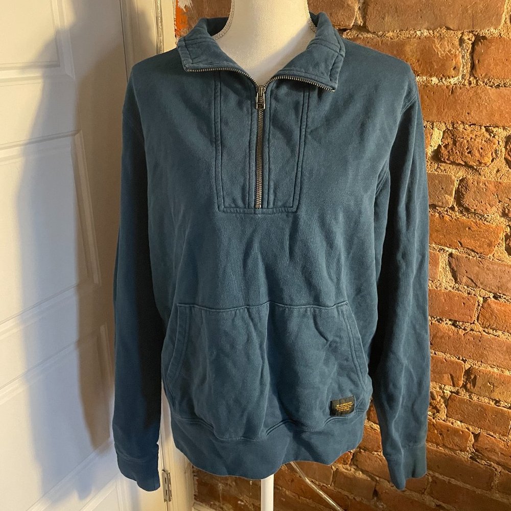 Turquoise REI Zippered Long Sleeve Collard Top with Front Pocket